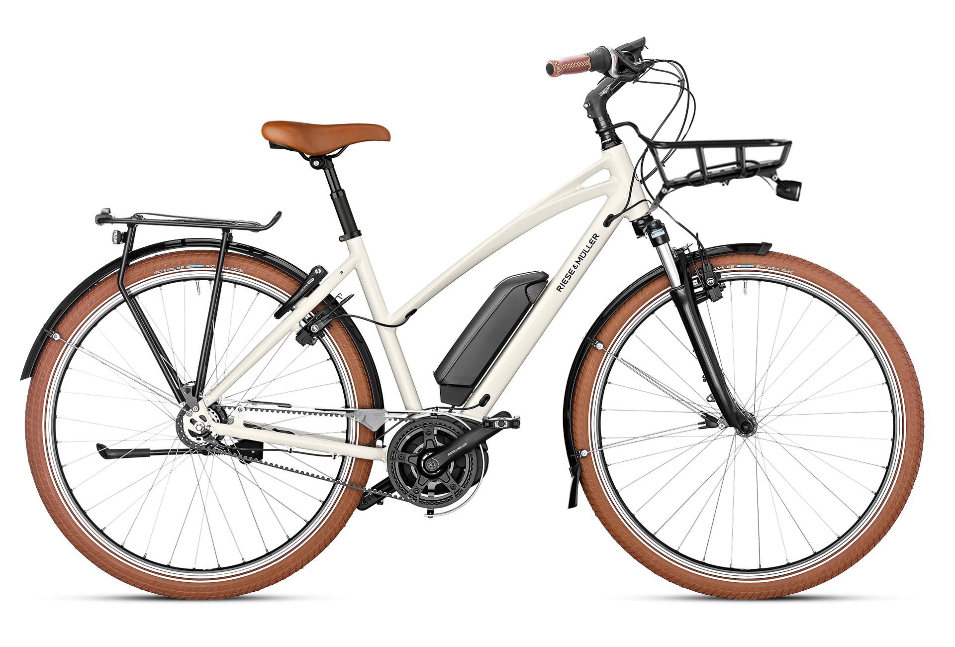 Riese & Müller Cruiser 2 Mixte Silent mit Frontgepäckträger Elegante Ebikes im Fahrradies in